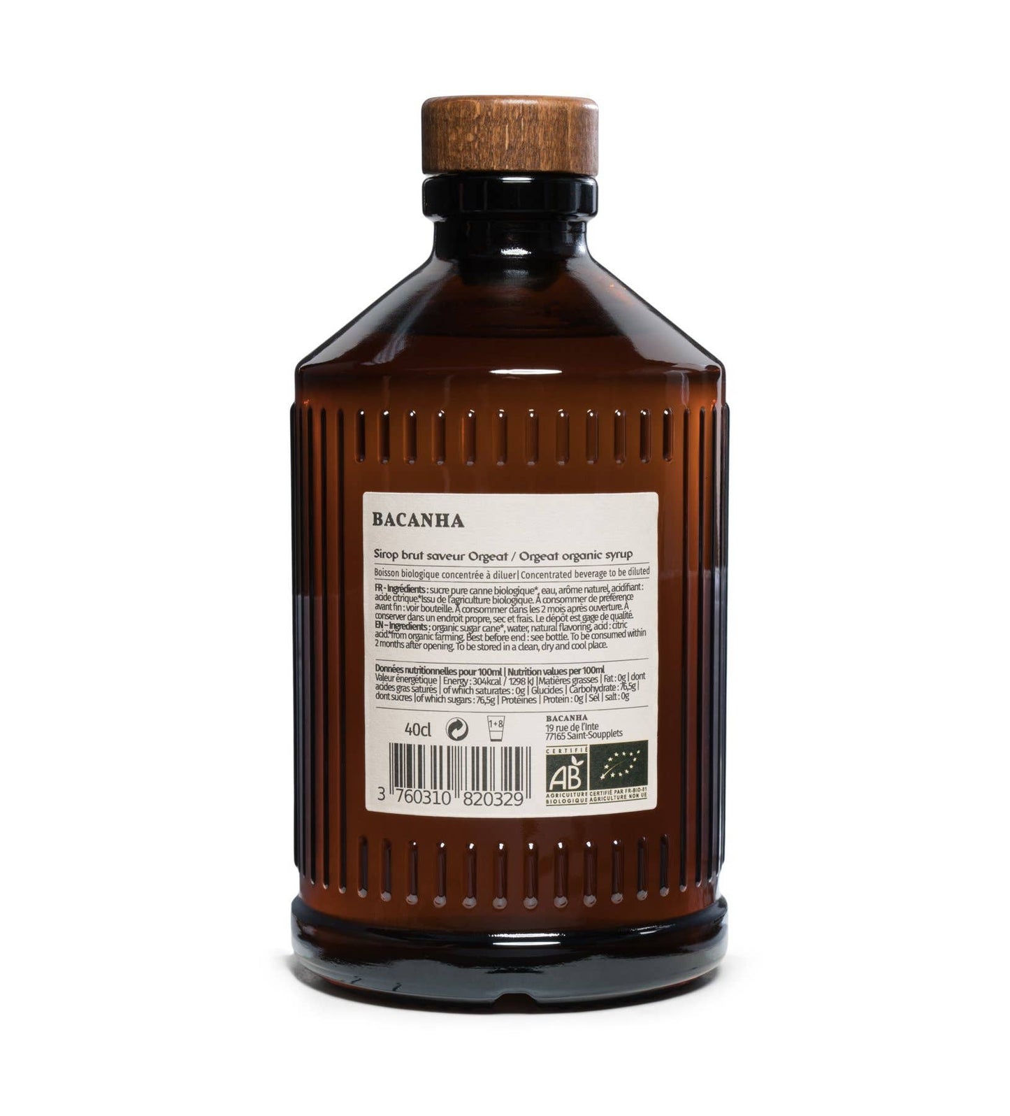 Sirop d'Orgeat Brut Biologique - 400 ml