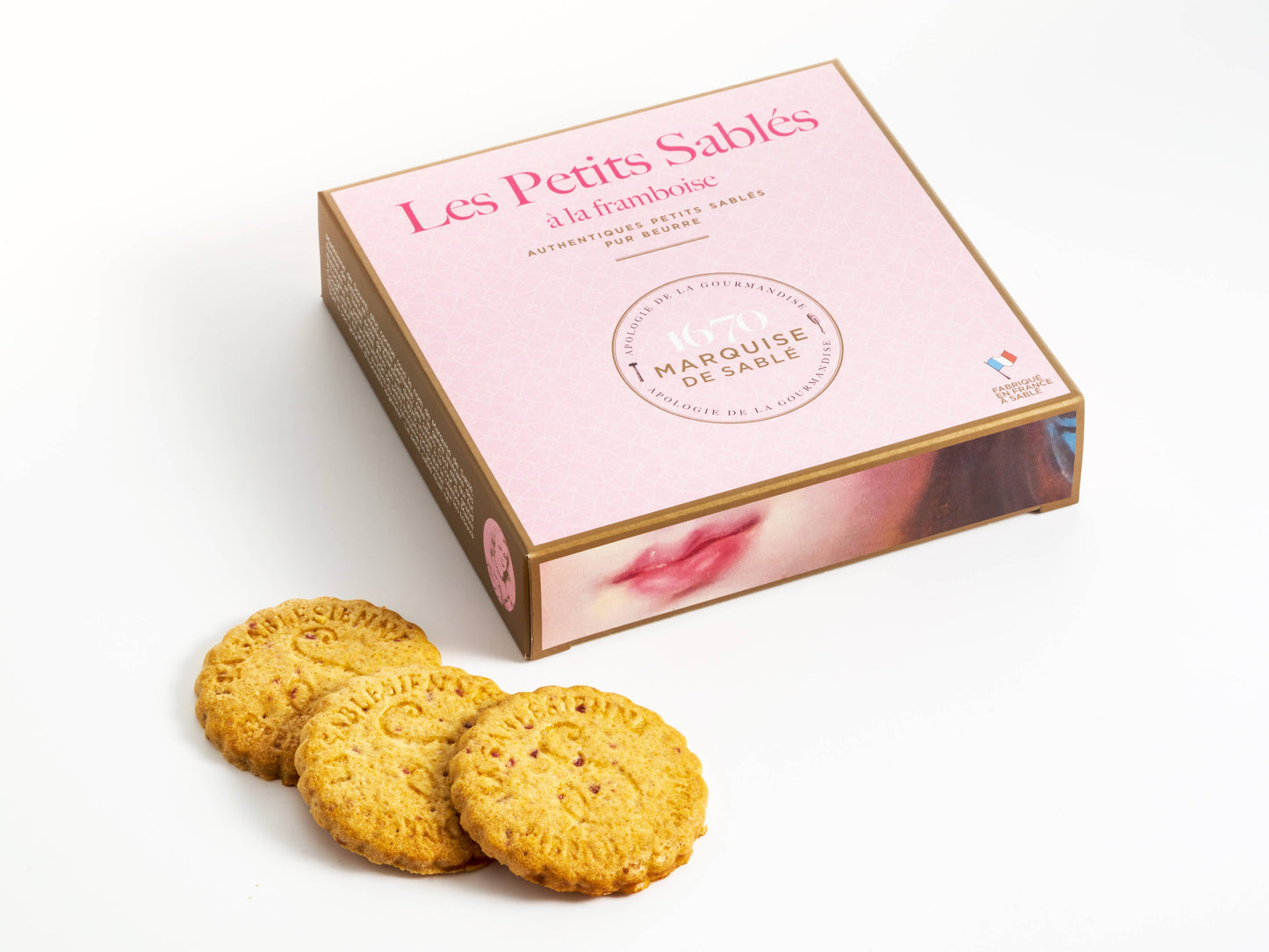 Biscuits sablés pépites de framboise - étui carton 100 g